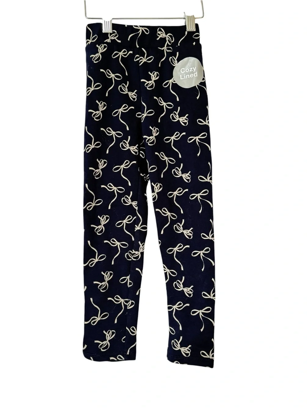 NWT GAP kids Navy Bow-Print cozy lined leggings